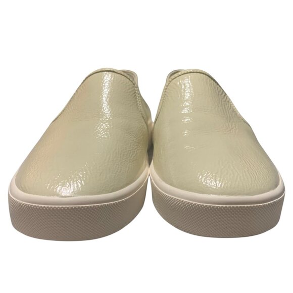 VINCE. Cream Moonlight Crinkle Patent Leather Blair II Slip-On Sneakers Size 7M - Picture 5 of 9